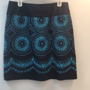 Liz Claiborne Embroidered A-Line Skirt